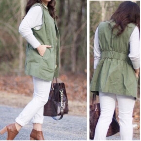 Cabi Explorer Utility Vest in Olive Green Style# 5101 Size Medium Full Zip - Picture 2 of 15